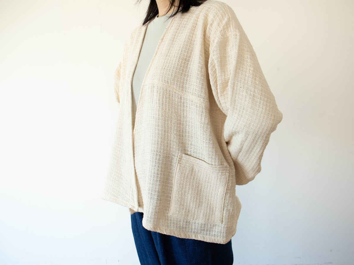 yula haori jacket 透かし生成り