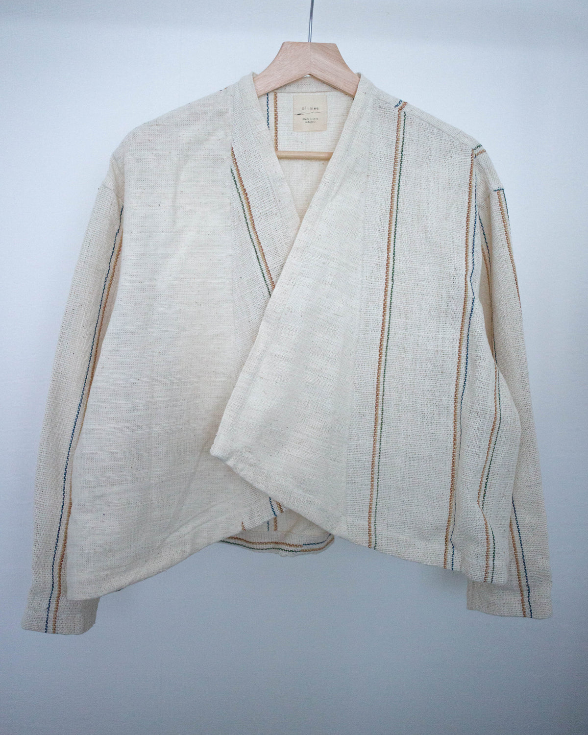 lue haori 生成りの彩りストライプ